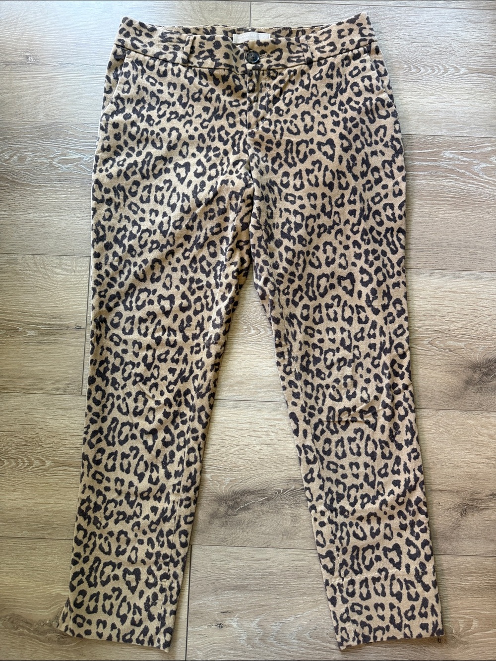Banana Republic Leopard Print Camden Pants - Tan & Black Ankle Trousers